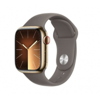 Apple Watch Series 9 GPS + Cellular 41mm Gold S. Steel Case w. Clay S. Band - S/M (MRJ53)