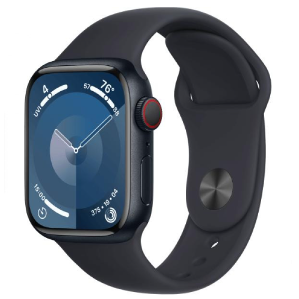 Apple Watch Series 9 GPS + Cellular 45mm Midnight Aluminum Case w. Midnight Sport Band - S/M (MRMC3) - фото Apple Watch Series 9 GPS + Cellular 45mm Midnight Aluminum Case w. Midnight Sport Band - S/M (MRMC3)