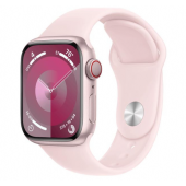 Apple Watch Series 9 GPS + Cellular 45mm Pink Alu. Case w. Light Pink Sport Band - S/M (MRMK3)