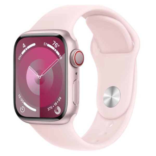 Apple Watch Series 9 GPS + Cellular 45mm Pink Aluminum Case w. Light Pink Sport Band - M/L (MRML3) - фото Apple Watch Series 9 GPS + Cellular 45mm Pink Aluminum Case w. Light Pink Sport Band - M/L (MRML3)