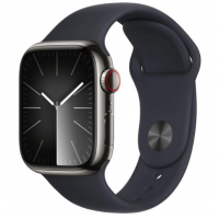 Apple Watch Series 9 GPS + Cellular 45mm Graphite S. Steel Case w. Midnight Sport Band - S/M (MRMV3)