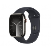 Apple Watch Series 9 GPS + Cellular 45mm Graphite S. Steel Case w. Midnight S. Band - M/L (MRMW3)