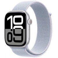 Apple Watch Series 10 GPS 42mm Silver Aluminum Case w. Blue Cloud Sport Loop (MWWD3)