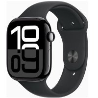 Apple Watch Series 10 GPS 46mm Jet Black Alu. Case w. Black Sport Band - S/M (MWWP3)