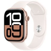 Apple Watch Series 10 GPS 46mm Rose Gold Alu. Case w. Light Blush Sport Band - S/M (MWWT3)