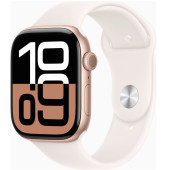 Apple Watch Series 10 GPS 46mm Rose Gold Alu. Case w. Light Blush Sport Band - M/L (MWWU3)