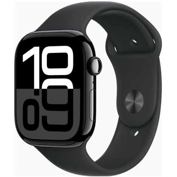 Apple Watch Series 10 GPS 46mm Jet Black Alu. Case w. Black Sport Band - XL (MWX13+MXM53)