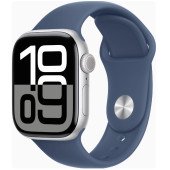 Apple Watch Series 10 GPS + Cellular 42mm Silver Alu. Case w. Denim Sport Band - S/M (MWX33)