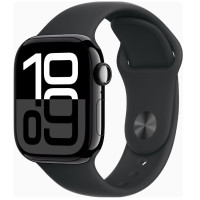 Apple Watch Series 10 GPS + Cellular 42mm Jet Black Alu. Case w. Black Sport Band - S/M (MWX63)