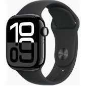 Apple Watch Series 10 GPS + Cellular 42mm Jet Black Alu. Case w. Black Sport Band - M/L (MWX73)