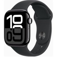 Apple Watch Series 10 GPS + Cellular 42mm Jet Black Alu. Case w. Black Sport Band - M/L (MWX73)