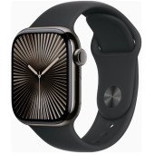 Apple Watch Series 10 GPS + Cellular 42mm Slate Titanium Case w. Black Sport Band - M/L (MWXH3)