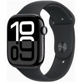 Apple Watch Series 10 GPS + Cellular 46mm Jet Black Alu. Case w. Black Sport Band - S/M (MWY33)