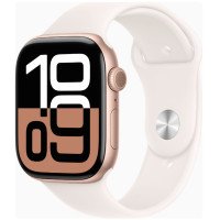 Apple Watch Series 10 GPS + Cellular 46mm Rose Gold Alu. Case w. Light Blush Sport Band - S/M (MWY63)