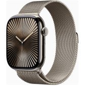 Apple Watch Series 10 GPS + Cellular 46mm Natural Titanium Case w. Natural Milanese Loop - M/L (MWYC3)