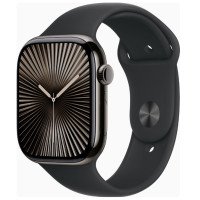 Apple Watch Series 10 GPS + Cellular 46mm Slate Titanium Case w. Black Sport Band - M/L (MWYE3)