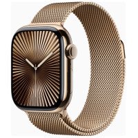 Apple Watch Series 10 GPS + Cellular 42mm Gold Titanium Case w. Gold Milanese Loop (MX083)