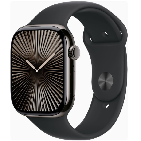 Apple Watch Series 10 GPS + Cellular 46mm Slate Titanium Case w. Black Sport Band - XL (MX173+MXM53) - фото Apple Watch Series 10 GPS + Cellular 46mm Slate Titanium Case w. Black Sport Band - XL (MX173+MXM53)