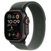 Apple Watch Ultra 2 GPS + Cellular 49mm Black Titan. Case w. Green Trail Loop - S/M (MYTJ3+MYQ33)