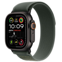 Apple Watch Ultra 2 GPS + Cellular 49mm Black Titan. Case w. Green Trail Loop - S/M (MYTJ3+MYQ33)
