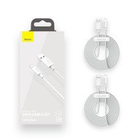 Кабель Baseus Simple Wisdom Data Cable Kit USB to iP 2.4A Set 2 шт. (White)