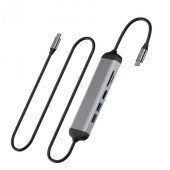 Переходник WiWU Alpha USB-C HUB  5-in-1 A521H USB3.0*2+HDMI+Micro SD/SD (gray)