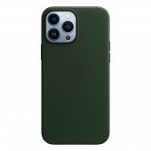 Чехол для iPhone 13 Pro Max Apple Leather Case with MagSafe (Sequoia Green)