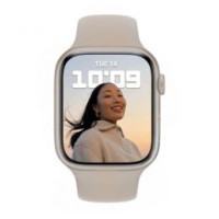 Apple Watch Series 7 GPS 41mm Starlight Aluminum Case With Starlight Sport Band (MKMY3)