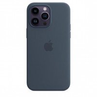 Чехол для iPhone 14 Pro Apple Silicone Case with MagSafe (Storm Blue)