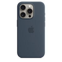 Чехол для iPhone 15 Pro Apple Silicone Case with MagSafe (Storm Blue)