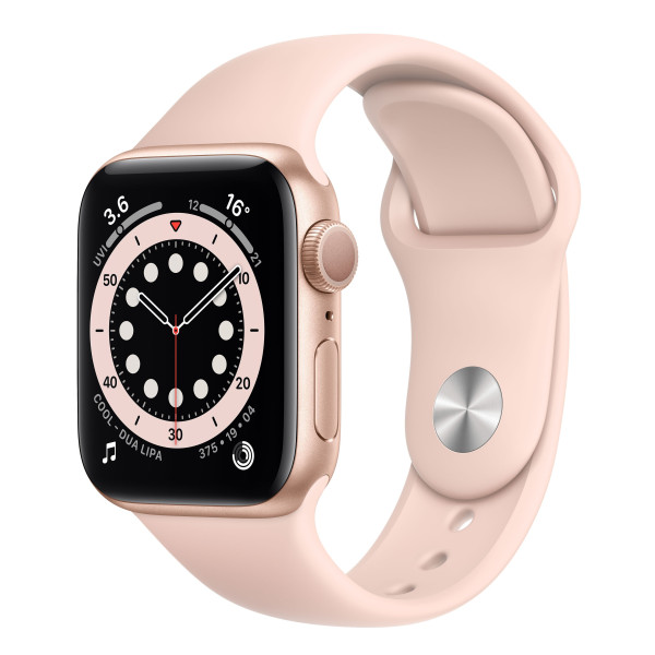 Apple Watch Series 6 GPS 44mm Gold Aluminum Case w. Pink Sand Sport B. (M00E3UL/A) UACRF