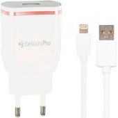 СЗУ Gelius Pro Exelon QC2.0 GP-HC02 1USB 2.1A + Cable iPhone 8 White