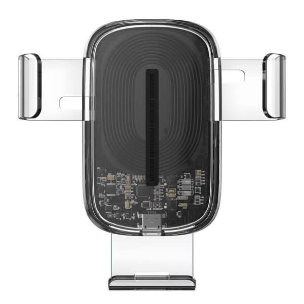 Авто Держатель Baseus Explore Wireless Charger Gravity Car Mount 15W (black-transparent)