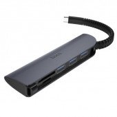 HUB HOCO HB17 5-in-1 Type-C To 3USB3.0+SD+TF