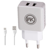 Мережевий зарядний пристрій WK Blanc 2 USB WP-U11 (white)