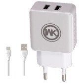Сетевое зарядное устройство WK Blanc 2 USB WP-U11 (white)