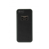 Чехол Накладка для iPhone 5/5S ASTON MARTIN HARDCASE (черный) (Кожа)