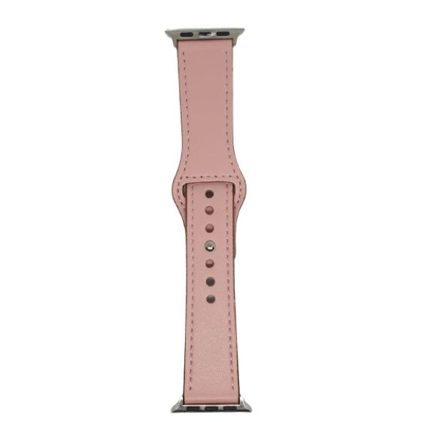 Ремешок для Apple Watch 42mm/44mm Leather Rivet Claps (pink)