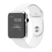 Apple Watch 42mm Stailnless Steel Case with White Sport Band (MJ3V2)