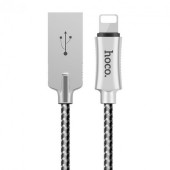 Кабель Lightning Hoco U10 Zinc Alloy Reflective Knitted Lightning Cable (Black)