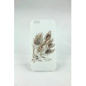 Чехол Накладка для iPhone 5/5S CONNEX SWAROVSKI Leaf (белый) (пластик)