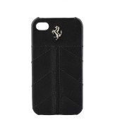 Чохол Накладка для iPhone 4/4S FERRARI California Full Black (чорний) (шкіра)
