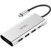 Перехідник WiWU Apollo HUB Type-C 5-in-1 A531H(silver)