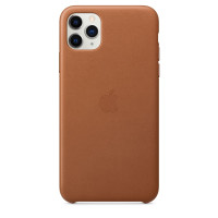 Чехол Накладка для iPhone 11 Pro Max Apple Leather Case (Saddle Brown)