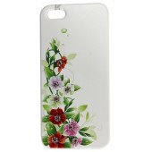 Чехол Накладка для iPhone 5/5S SWAROVSKI DEW BACK (белый) (пластик)