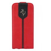Чохол Фліп для iPhone 5/5S FERRARI Montecarlo (червоний) (шкіра)