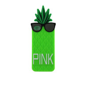 Чехол Накладка для iPhone 5/5S PINK (зеленый) (силикон)