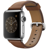 Apple Watch Series 2 38mm Stainless Steel Case with Saddle Brown Classic Buckle Band (MNP72)