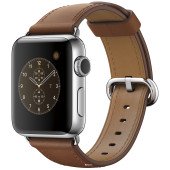 Apple Watch Series 2 38mm Stainless Steel Case with Saddle Brown Classic Buckle Band (MNP72)
