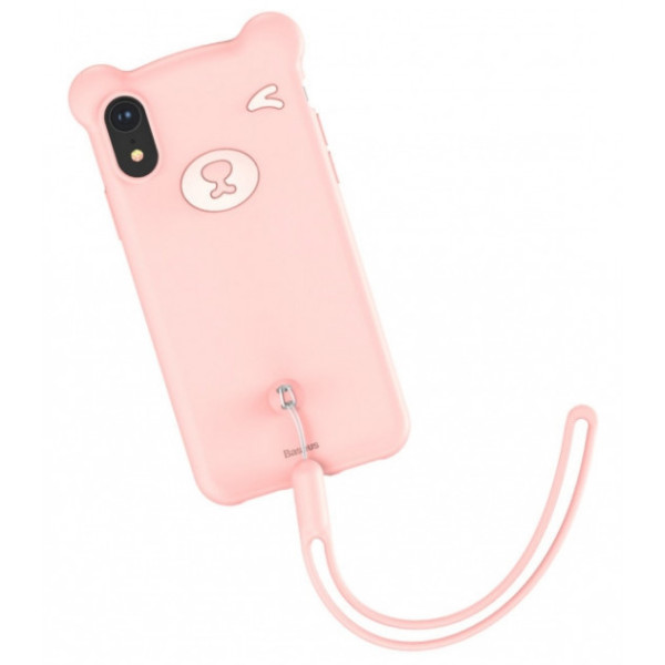 Чохол накладка iPhone Xr Baseus Bear Case (pink)